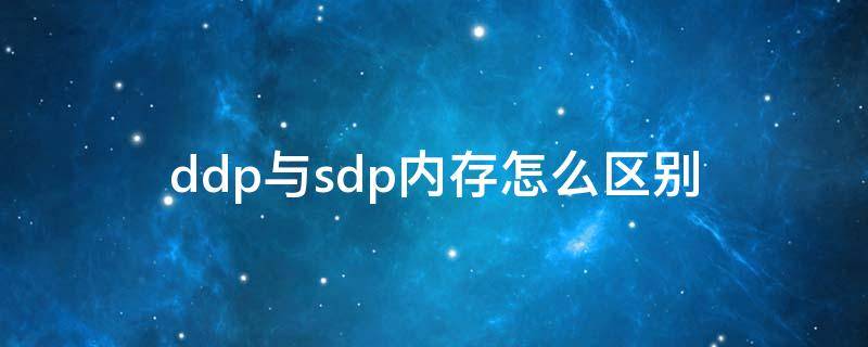 ddp与sdp内存怎么区别