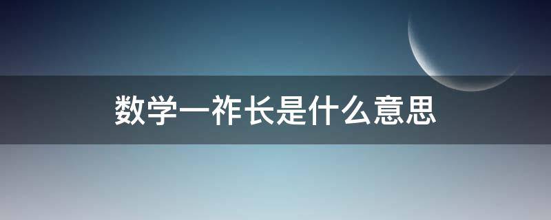 数学一祚长是什么意思